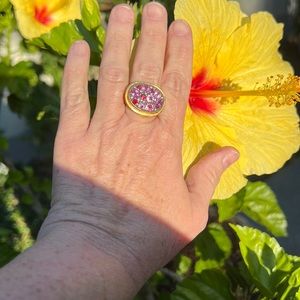 Yossi Harari 24k Mosaic Pink Sapphire, Ruby and Diamond Ring
